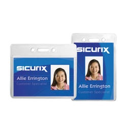 Image for Sicurix Vertical Badge Holders, 2-1/2 x 3-1/2 Inches, Vinyl, Clear, Pack of 50 from School Specialty