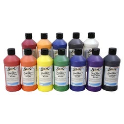 Image for Sax Heavy Body Acrylic Paint, 1 Pint Bottles, Assorted Colors, Set of 12 from School Specialty