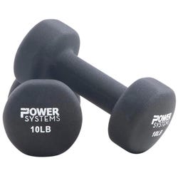 Image for Power Systems Premium Neoprene Dumbbells, 10 Pounds, Black from School Specialty