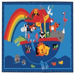 Carpets for Kids KID$Value Noah's Animals Rug, 3 Feet x 4 Feet 6 Inches, Rectangle, Multicolored, Item Number 1461084