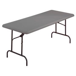 Image for Iceberg IndestrucTable TOO Folding Table, Rectangle, 60 x 30 x 29 Inches, Charcoal Top, Gray Frame from School Specialty
