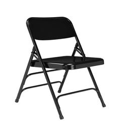 Image for National Public Seating 300 Series Deluxe Steel Folding Chair, 17-1/4 Inch Seat, Black, Pack of 4 from School Specialty