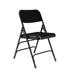 National Public Seating 300 Series Deluxe Steel Folding Chair, 17-1/4 Inch Seat, Black, Set of 4, Item Number 2051308