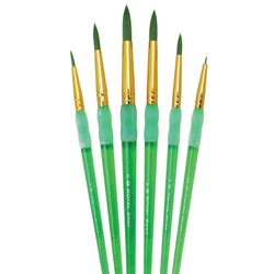 Royal & Langnickel Big Kid's Choice Brushes, Round Type, Short Handle, Assorted Sizes, Set of 6 Item Number 401163
