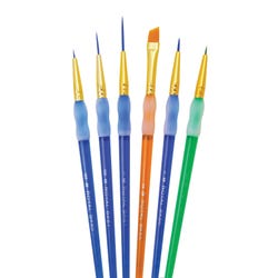 Image for Royal & Langnickel Big Kids Choice Brushes, Detail Type, Short Handle, Assorted Sizes, Set of 6 from School Specialty