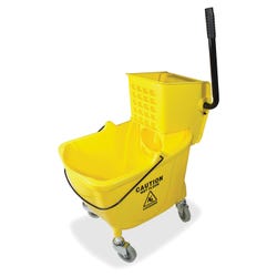Image for Genuine Joe Bucket and Wringer Combo, Sidepress, 16 x 14 x 21 Inches, Yellow from School Specialty