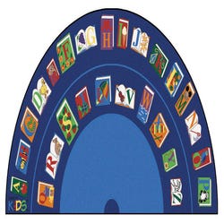 Carpets for Kids Reading by The Book Carpet, 6 Feet 8 Inches x 13 Feet 4 Inches, Semi-Circle, Multicolored, Item Number 086904