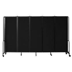 Image for National Public Seating Room Divider, Black Pet Panels, 5 Sections, 6 Feet from School Specialty