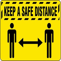 Image for Justrite Mfg Co LLC Keep A Safe Distance Mat, 4 x 6 Feet from School Specialty
