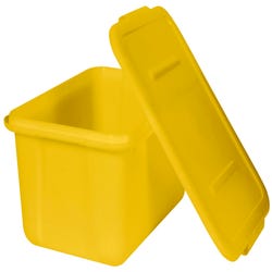 Image for School Smart Storage Tote with Snaptite Lid, 11-3/4 x 15-1/2 x 7-1/2 Inches, Yellow from School Specialty