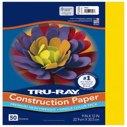 Image for Tru-Ray Sulphite Construction Paper, 9 x 12 Inches, Yellow, 50 Sheets from School Specialty