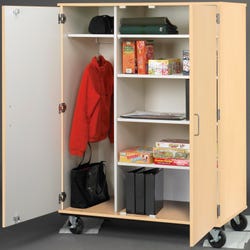 Image for Stevens I.D. Systems Mobile Wardrobe and Shelf Cabinet with Lock, 48 x 24 x 67 Inches from School Specialty