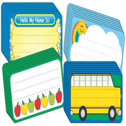 Image for Creative Shapes Name Tags/Labels, 1-5/8 x 3-1/4 Inches, Assorted Designs, Set of 144 from School Specialty