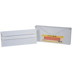 School Smart Self-Seal Envelopes, Number 10, 24 lb, White, Pack of 50 2026102