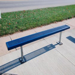 Kay Park-Rec Stationary Bench Without Back, 6 Foot, Galvanized Frame, In-ground Mount 4001332