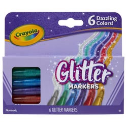 Crayola Glitter Markers, Assorted Colors, Set of 6 Item Number 1465253