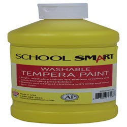 School Smart Washable Tempera Paint, Yellow, 1 Pint Bottle Item Number 2002740