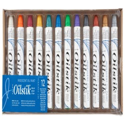 Shiva Artists Non-Toxic Oil Color Paintstick Set, 4-1/2 X 5/8 in, Assorted Iridescent Color, Set of 12 Item Number 410803