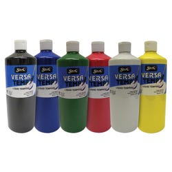 Image for Sax Versatemp Heavy-Bodied Tempera Paint, 1 Quart Bottles, Assorted Colors, Set of 6 from School Specialty