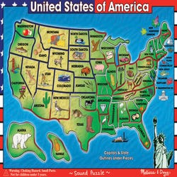 Image for Melissa & Doug USA Map Sound Puzzle from School Specialty
