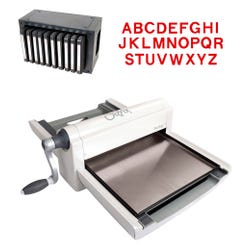 Sizzix Big Shot Pro Starter Set with Sizzix Bigz 3-1/2 Inch Capital Letters and Storage Rack, Item Number 2107170