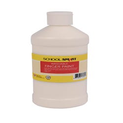 School Smart Washable Finger Paint, White, 1 Pint Bottle Item Number 2002419