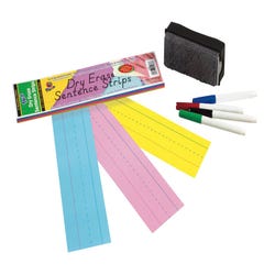 Image for Pacon Dry Erase Sentence Strips, 3 x 12 Inches, Assorted Colors, Pack of 30 from School Specialty
