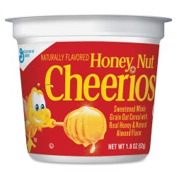 Image for Cheerios Honey Nut Portable Single-Serving Cereal-In-A-Cup, 1.83 Ounce, Pack of 6 from School Specialty