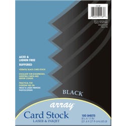 Image for Array Card Stock Paper, 8-1/2 x 11 Inches, Black, Pack of 100 from School Specialty