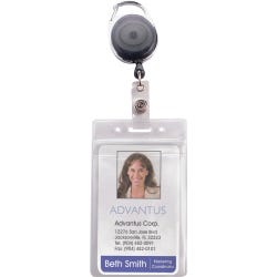 Image for Advantus Badge Holders, w/Reel, 2-7/12 x 3-3/4 Inches Insert, Pack of 10, BK/CL from School Specialty