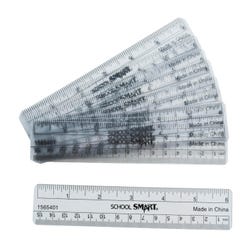 Image for School Smart Flexible Plastic Ruler, Inches and Metric, 6 Inch Size, Clear, Pack of 12 from School Specialty