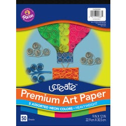 Image for UCreate Premium Neon Art Paper Pad, 5 Assorted Colors, 9 x 12 Inches, 50 Sheets from School Specialty