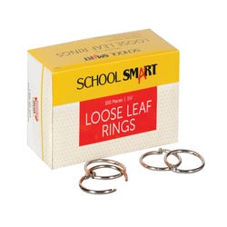 Image for School Smart Loose Leaf Rings, 1-1/2 Inches, Nickel Plated Steel, Pack of 100 from School Specialty