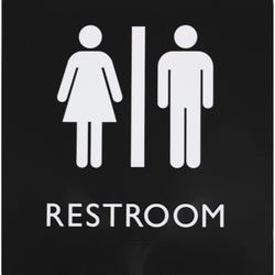 Image for Lorell Restroom Sign, 8 x 8 x 0.6 Inches, Black from School Specialty