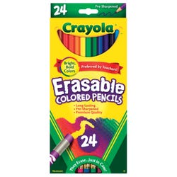 Crayola Erasable Colored Pencils, Assorted, Set of 24 Item Number 410559