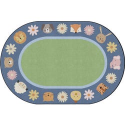 Image for Childcraft Animal Friends Border Rug, 8 x 12 Feet, Oval from School Specialty