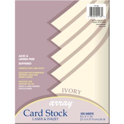 Image for Array Card Stock Paper, 8-1/2 x 11 Inches, Ivory, Pack of 100 from School Specialty