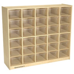 Image for Childcraft Mobile Cubby Unit, 30 Clear Trays, 47-3/4 x 141/4 x 42 Inches from School Specialty