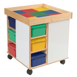 Image for Childcraft Collaboration Multi-Purpose Table with Colored Trays, Standard Grids 30-3/4 x 30-3/4 x 30 Inches from School Specialty