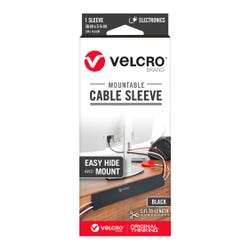 Velcro Mountable Cut-To-Length Cable Sleeves, 36 Inches, Black, Pack of 2 Item Number, 2096517