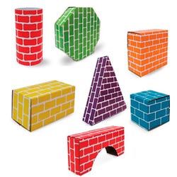 Edushape Corrugated Blocks and Shapes, Set of 45 Item Number 1594284
