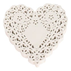 Image for School Smart Paper Die-Cut Heart Lace Doily, 4 Inches, White, Pack of 100 from School Specialty