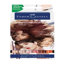 Faber-Castell Aqua Markers, Dual Ended, Assorted Portrait, Set of 6, Item Number 2102485