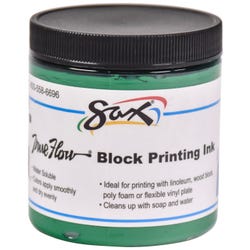 Image for Sax True Flow Water Soluble Block Printing Ink, 8 Ounces, Green from School Specialty