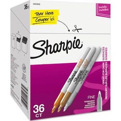 Image for Sharpie Fine Tip Metallic Marker Value Pack, Assorted Colors, Set of 36 from School Specialty