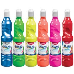Image for Prang Ready-to-Use Washable Tempera Paint Set, Assorted Metallic, Fluorescent, Glitter Colors, Pint Set of 6 from School Specialty