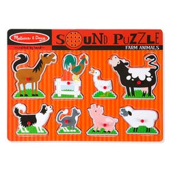 Image for Melissa & Doug Farm Animals Sound Puzzle, 8 Pieces from School Specialty
