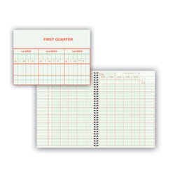 Image for Hammond & Stephens 0633 H Class Record Book - Hard Red Cover, 8-1/2 X 11 Inches, 40 Students, 8 Subjects, 9/10 Week, Green/Red from School Specialty