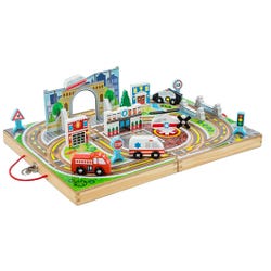 Image for Melissa & Doug Take-Along Town, 18 Wooden Pieces from School Specialty