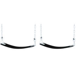 Image for Burke Double Swing Seat with Chain, 10 ft Beam Height, Molded Rubber, Black from School Specialty
